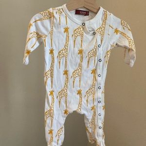 Milk barn giraffe footed pajamas